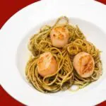 Spaghetti Pesto & Scallops 